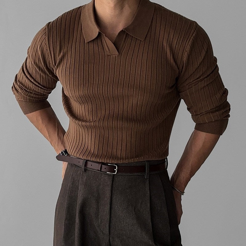 SUWON V-Neck Polo Shirt - Classic Comfort, Everyday Style