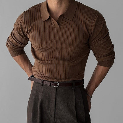 SUWON V-Neck Polo Shirt - Classic Comfort, Everyday Style
