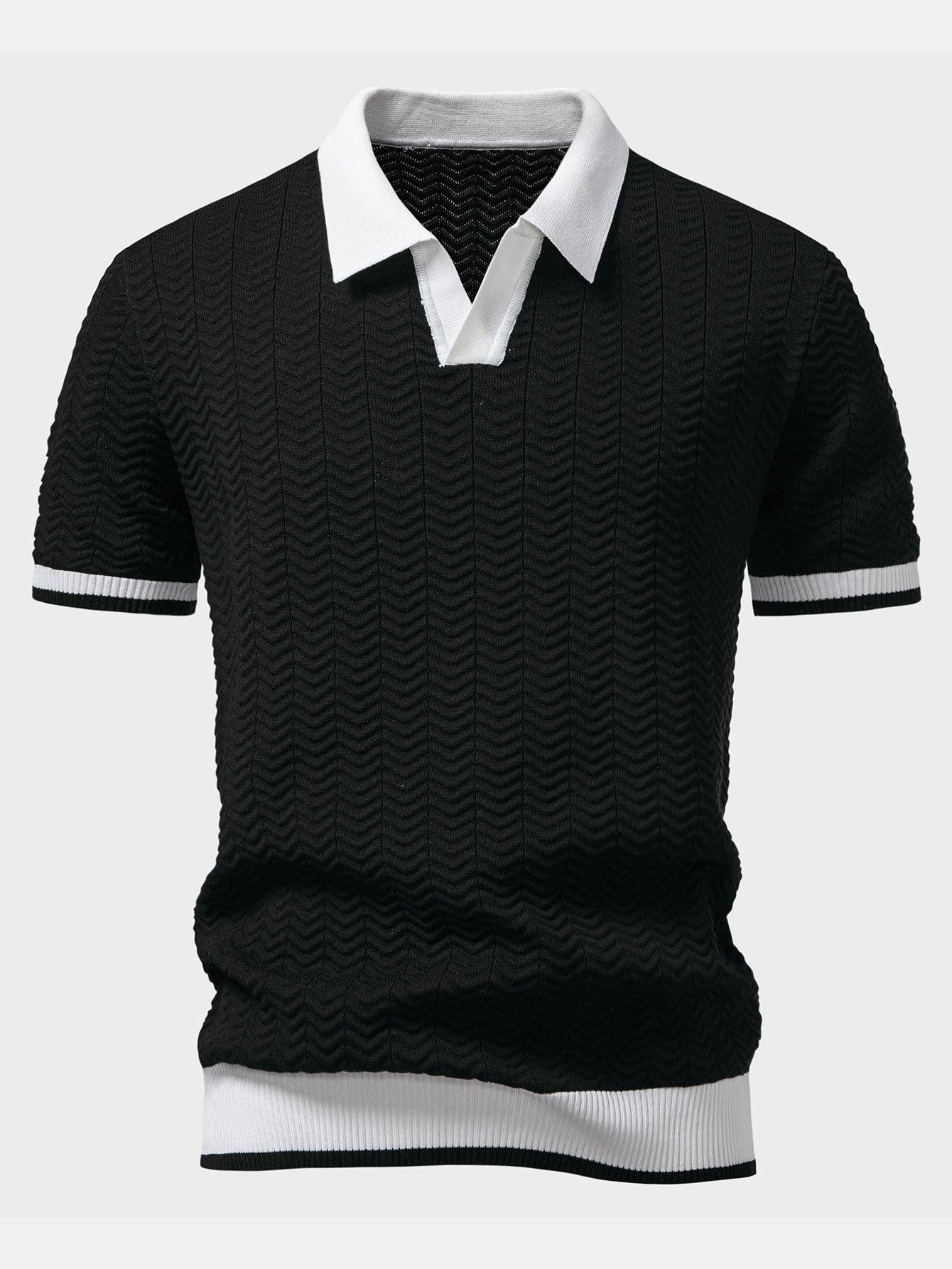 Ascot Knit Polo Shirt - Soft Knit, Modern Everyday Style