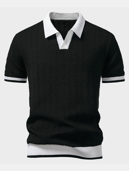 Ascot Knit Polo Shirt - Soft Knit, Modern Everyday Style