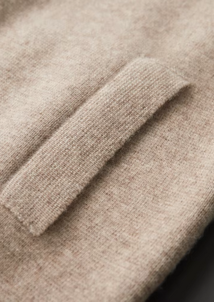 Luxurious Extra-Fine Merino Wool Zip-Front Polo Cardigan