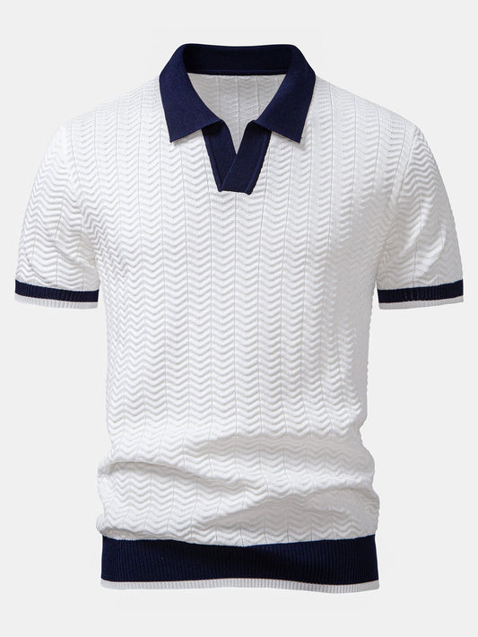 Ascot Knit Polo Shirt - Soft Knit, Modern Everyday Style