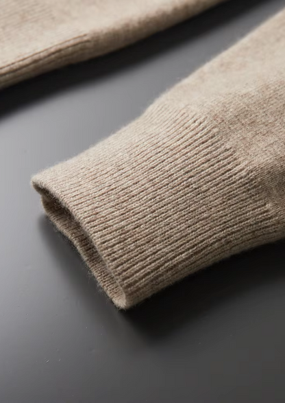 Luxurious Extra-Fine Merino Wool Zip-Front Polo Cardigan
