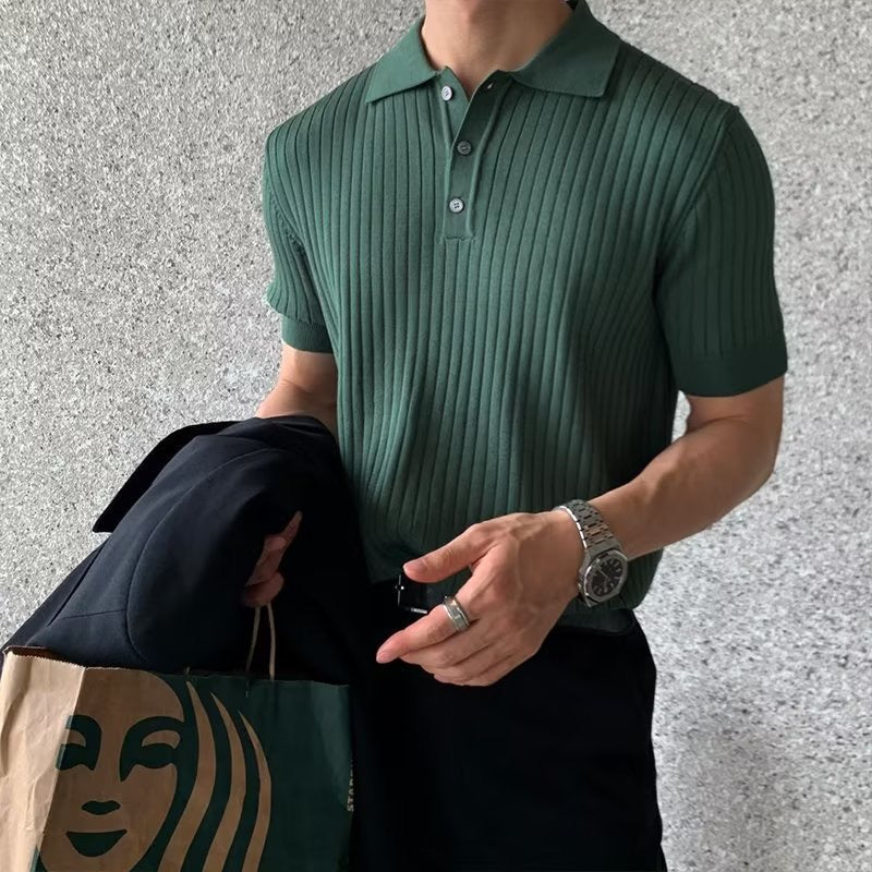 GIMCHEON Knitted Polo Shirt - Premium Knit, Classic Style for Everyday Wear
