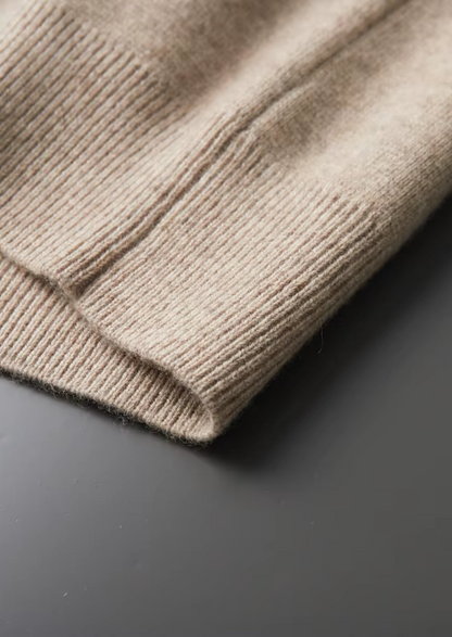 Luxurious Extra-Fine Merino Wool Zip-Front Polo Cardigan
