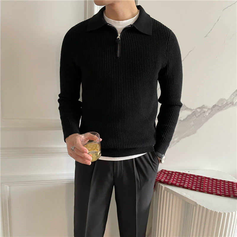 Gongju Zip-Up Knit Sweater