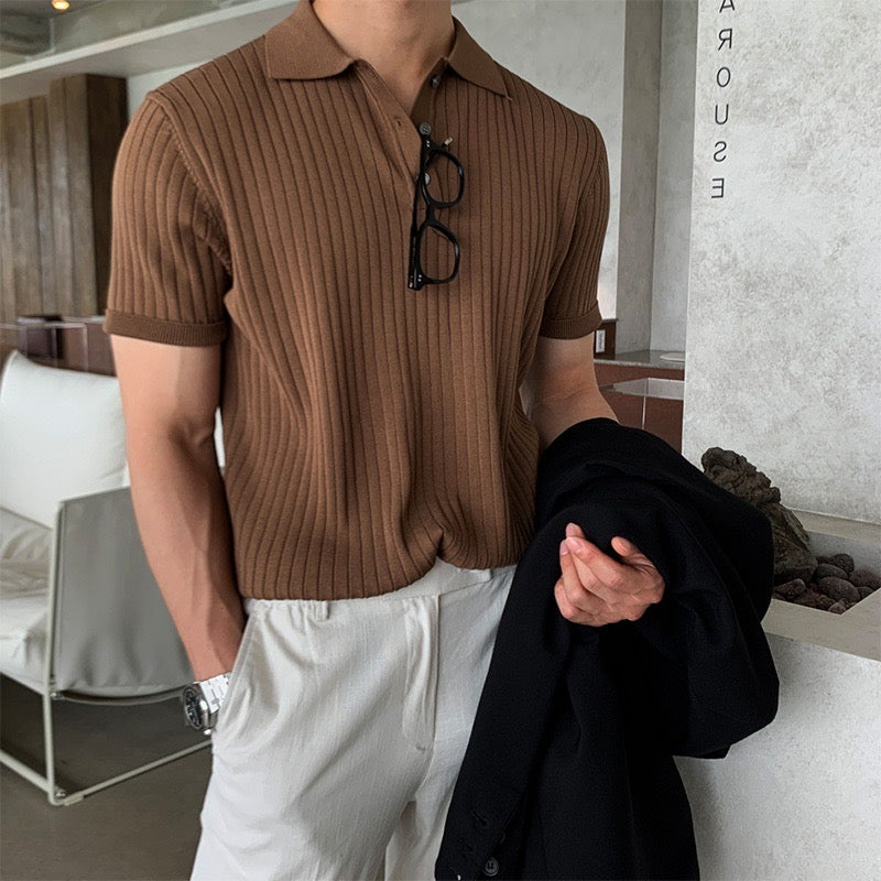GIMCHEON Knitted Polo Shirt - Premium Knit, Classic Style for Everyday Wear