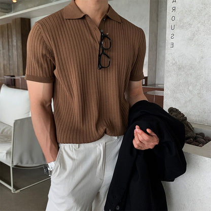 GIMCHEON Knitted Polo Shirt - Premium Knit, Classic Style for Everyday Wear