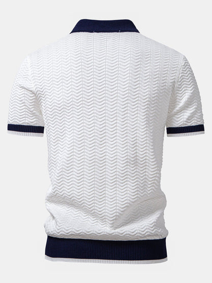 Ascot Knit Polo Shirt - Soft Knit, Modern Everyday Style
