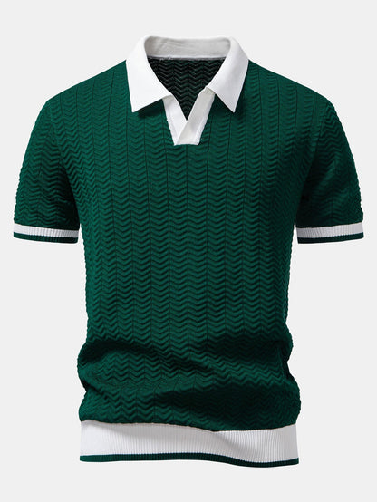 Ascot Knit Polo Shirt - Soft Knit, Modern Everyday Style