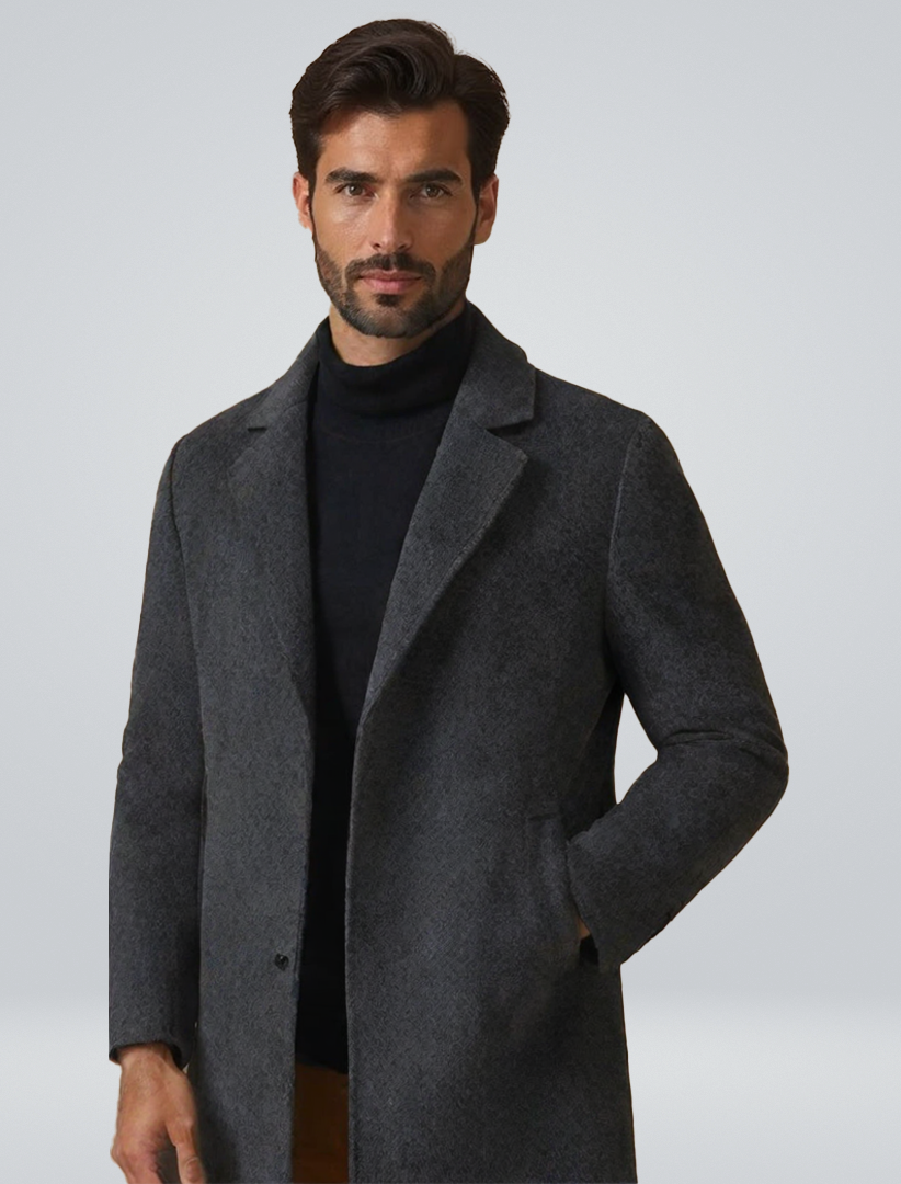 LONDON Men's Long Wool Overcoat – Timeless Style, Superior Warmth