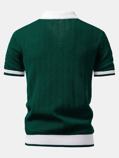 Ascot Knit Polo Shirt - Soft Knit, Modern Everyday Style