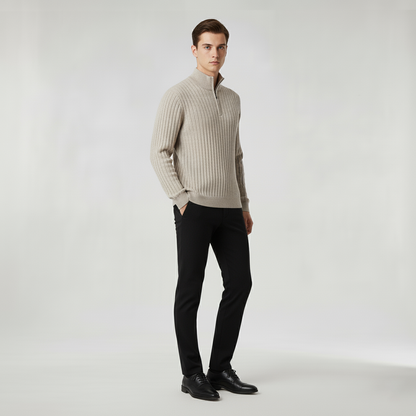 ZERMATT High-Collar Half-Zip Knit Sweater