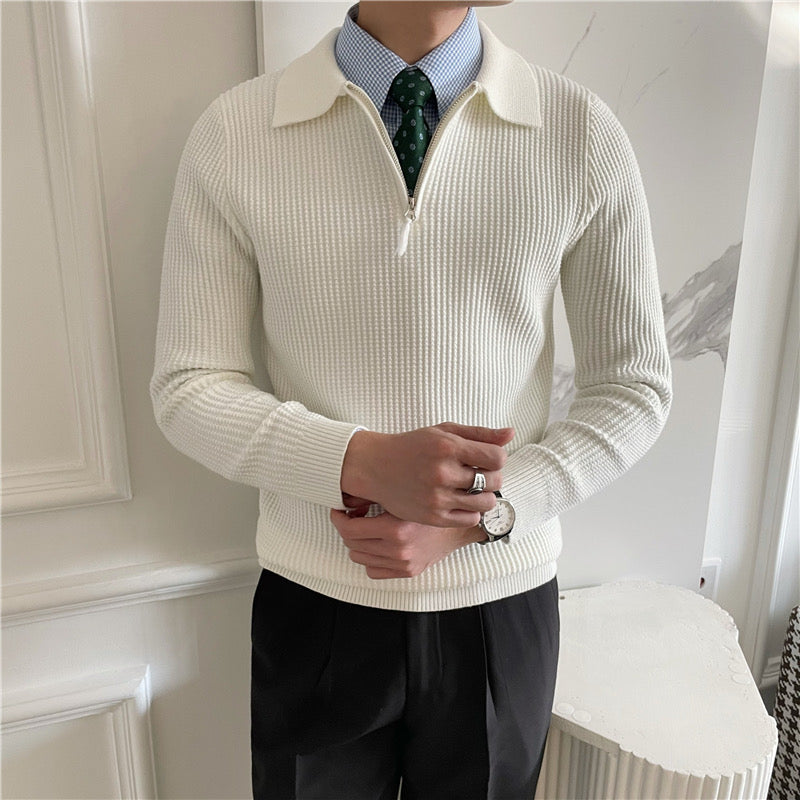 Gongju Zip-Up Knit Sweater