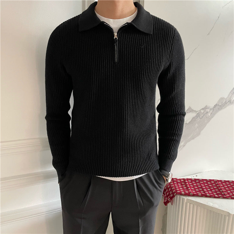 Gongju Zip-Up Knit Sweater