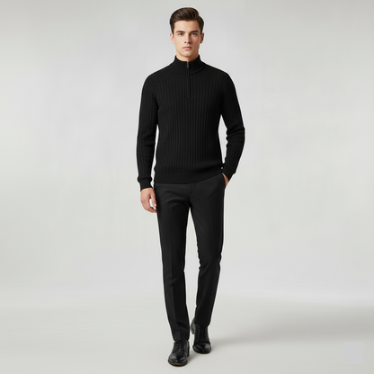 ZERMATT High-Collar Half-Zip Knit Sweater