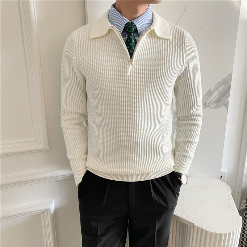 Gongju Zip-Up Knit Sweater