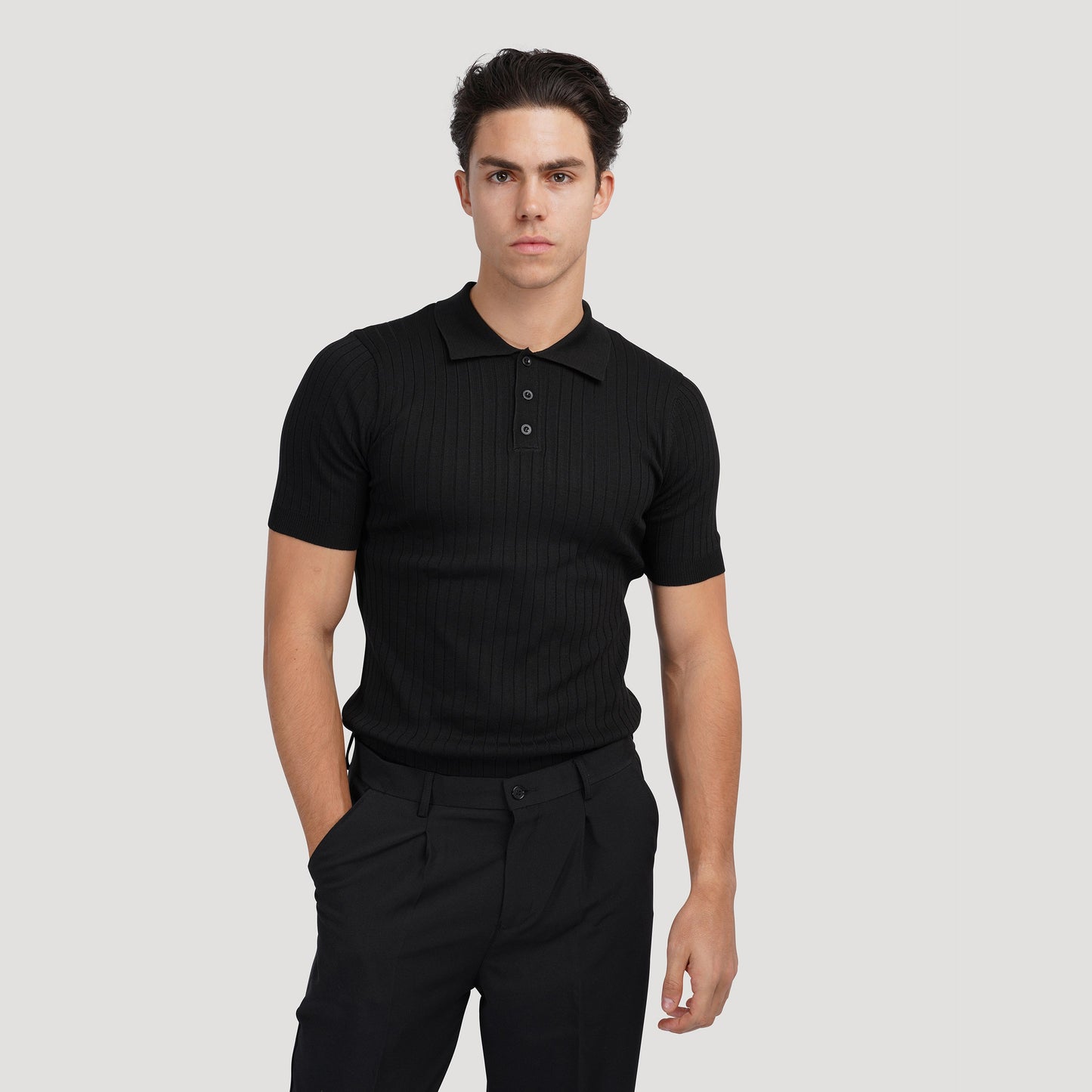 GIMCHEON Knitted Polo Shirt - Premium Knit, Classic Style for Everyday Wear