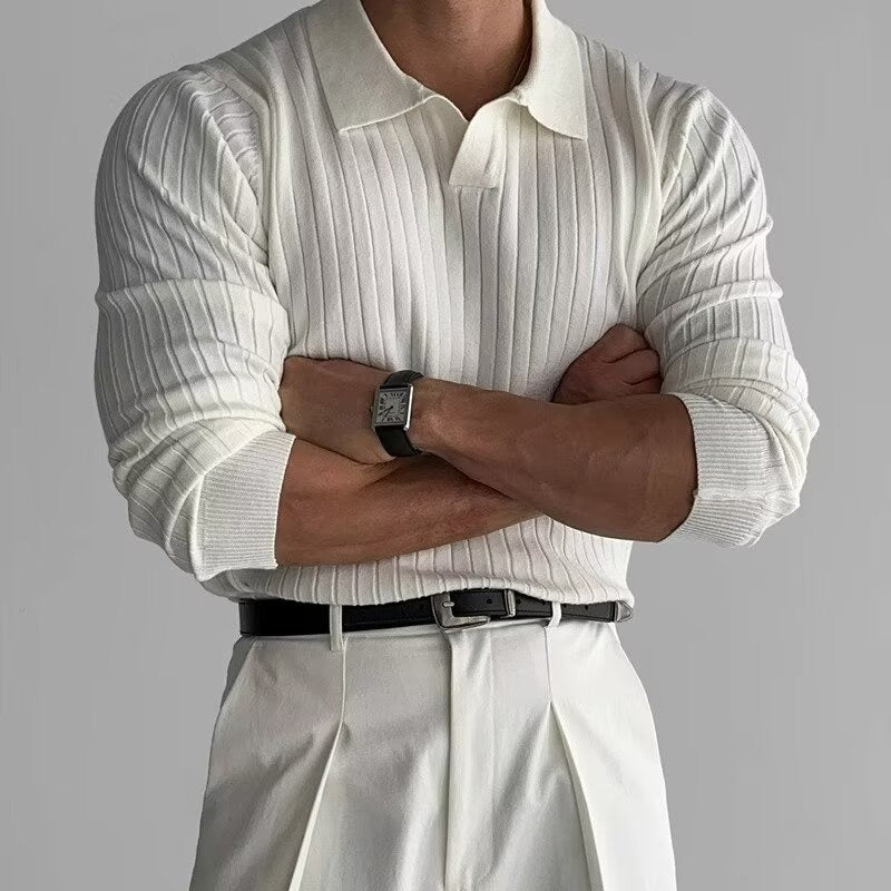 SUWON V-Neck Polo Shirt - Classic Comfort, Everyday Style