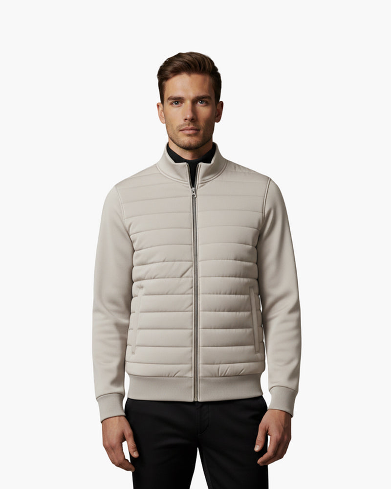 Stockholm Premium Quilted Hybrid Jacket — Sleek, Cozy & Weather-Ready