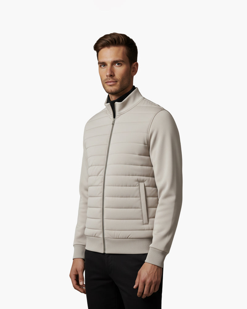Stockholm Premium Quilted Hybrid Jacket — Sleek, Cozy & Weather-Ready