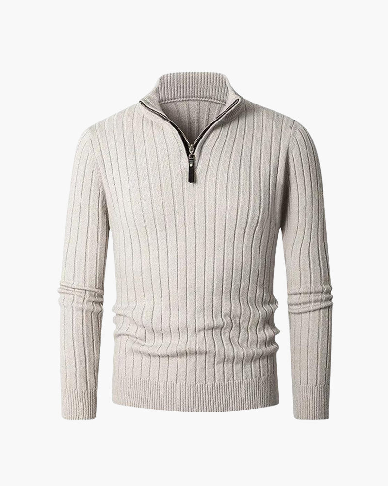ZERMATT High-Collar Half-Zip Knit Sweater