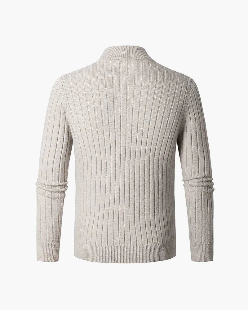 ZERMATT High-Collar Half-Zip Knit Sweater