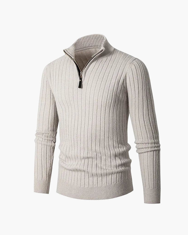 ZERMATT High-Collar Half-Zip Knit Sweater