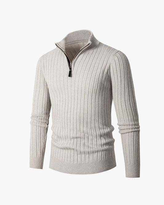 ZERMATT High-Collar Half-Zip Knit Sweater