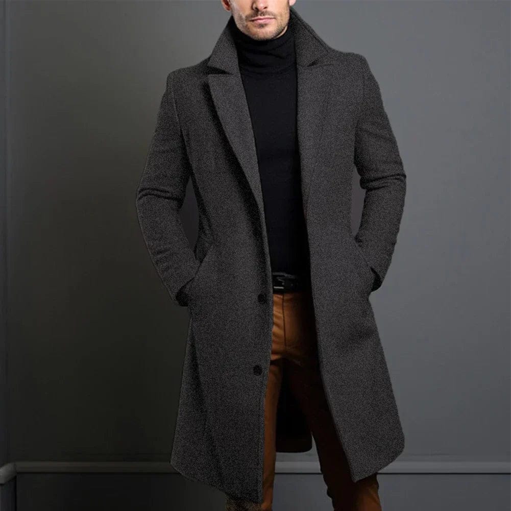 LONDON Men's Long Wool Overcoat – Timeless Style, Superior Warmth