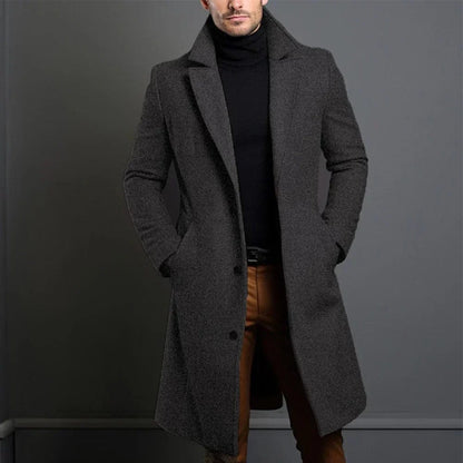 LONDON Men's Long Wool Overcoat – Timeless Style, Superior Warmth