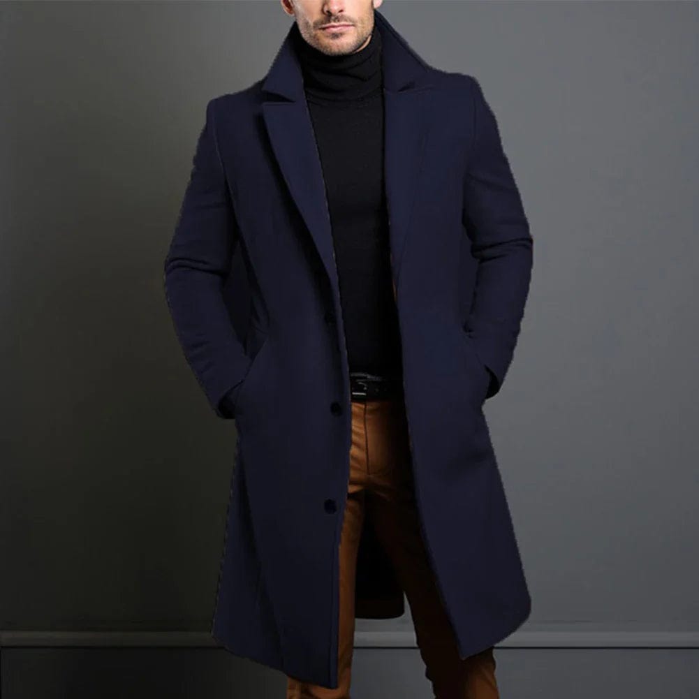 LONDON Men's Long Wool Overcoat – Timeless Style, Superior Warmth