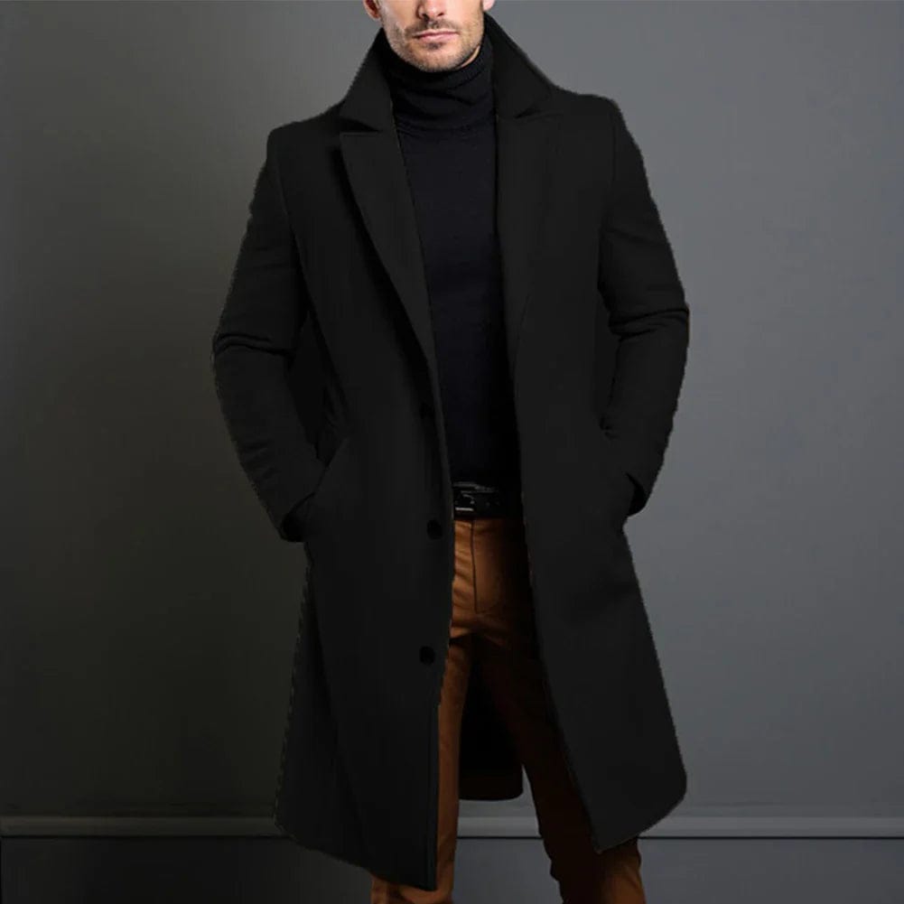 LONDON Men's Long Wool Overcoat – Timeless Style, Superior Warmth