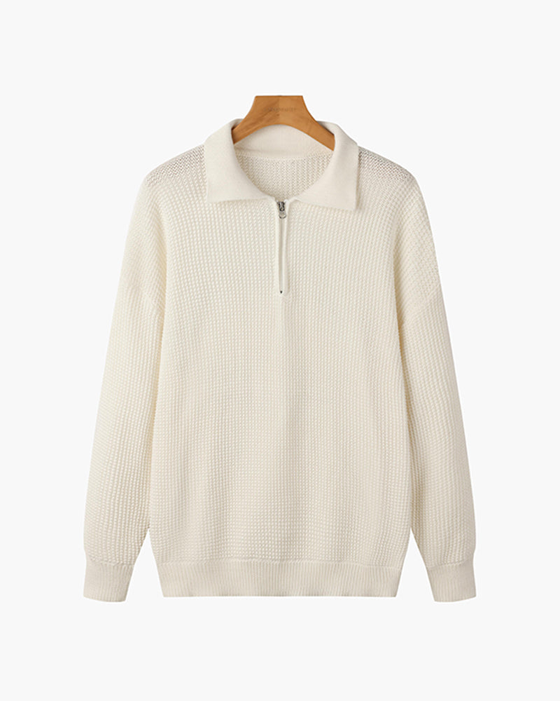 Gongju Zip-Up Knit Sweater
