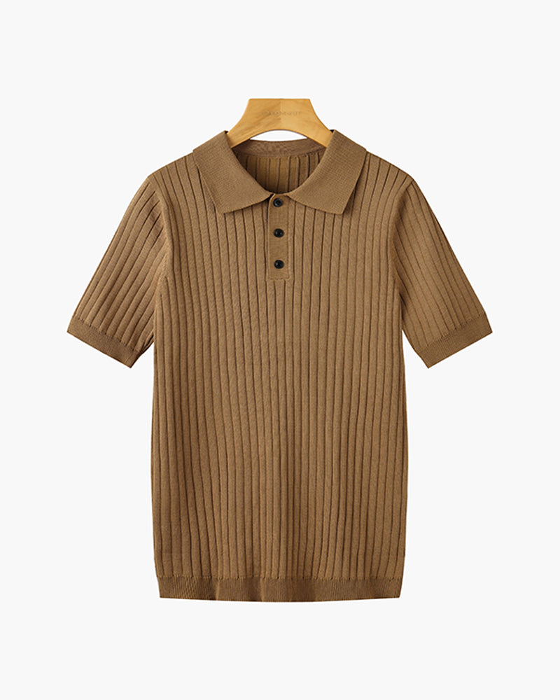 GIMCHEON Knitted Polo Shirt - Premium Knit, Classic Style for Everyday Wear