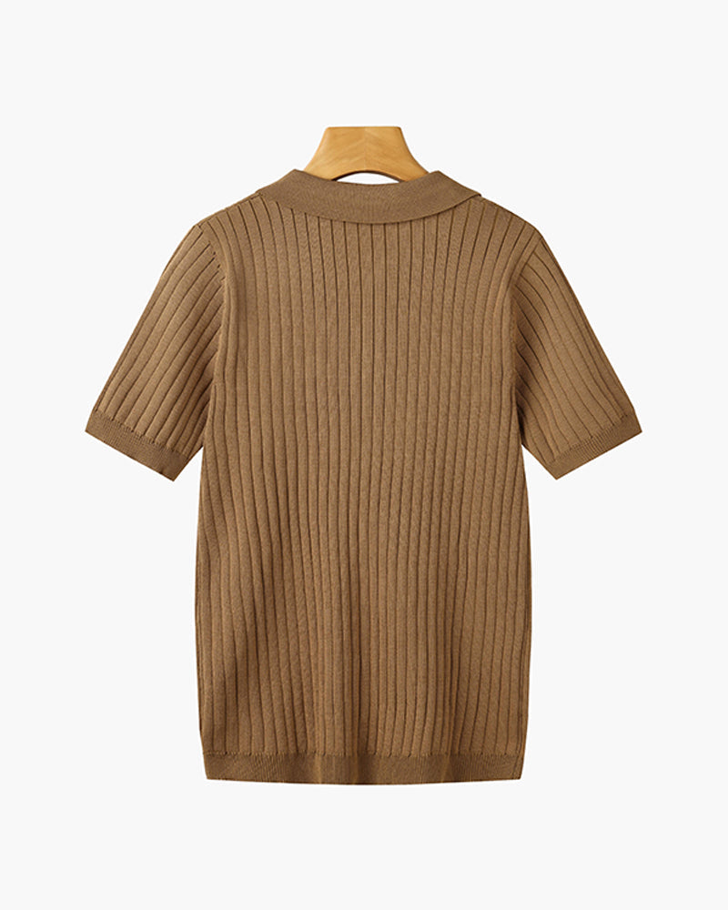 GIMCHEON Knitted Polo Shirt - Premium Knit, Classic Style for Everyday Wear