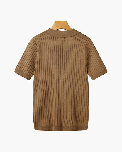 GIMCHEON Knitted Polo Shirt - Premium Knit, Classic Style for Everyday Wear