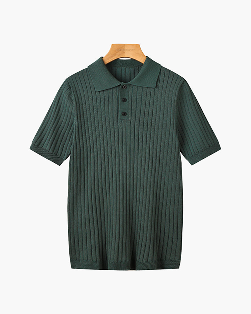 GIMCHEON Knitted Polo Shirt - Premium Knit, Classic Style for Everyday Wear