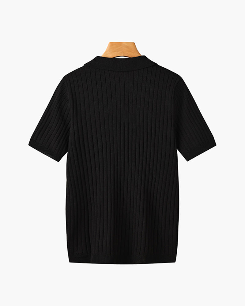 GIMCHEON Knitted Polo Shirt - Premium Knit, Classic Style for Everyday Wear