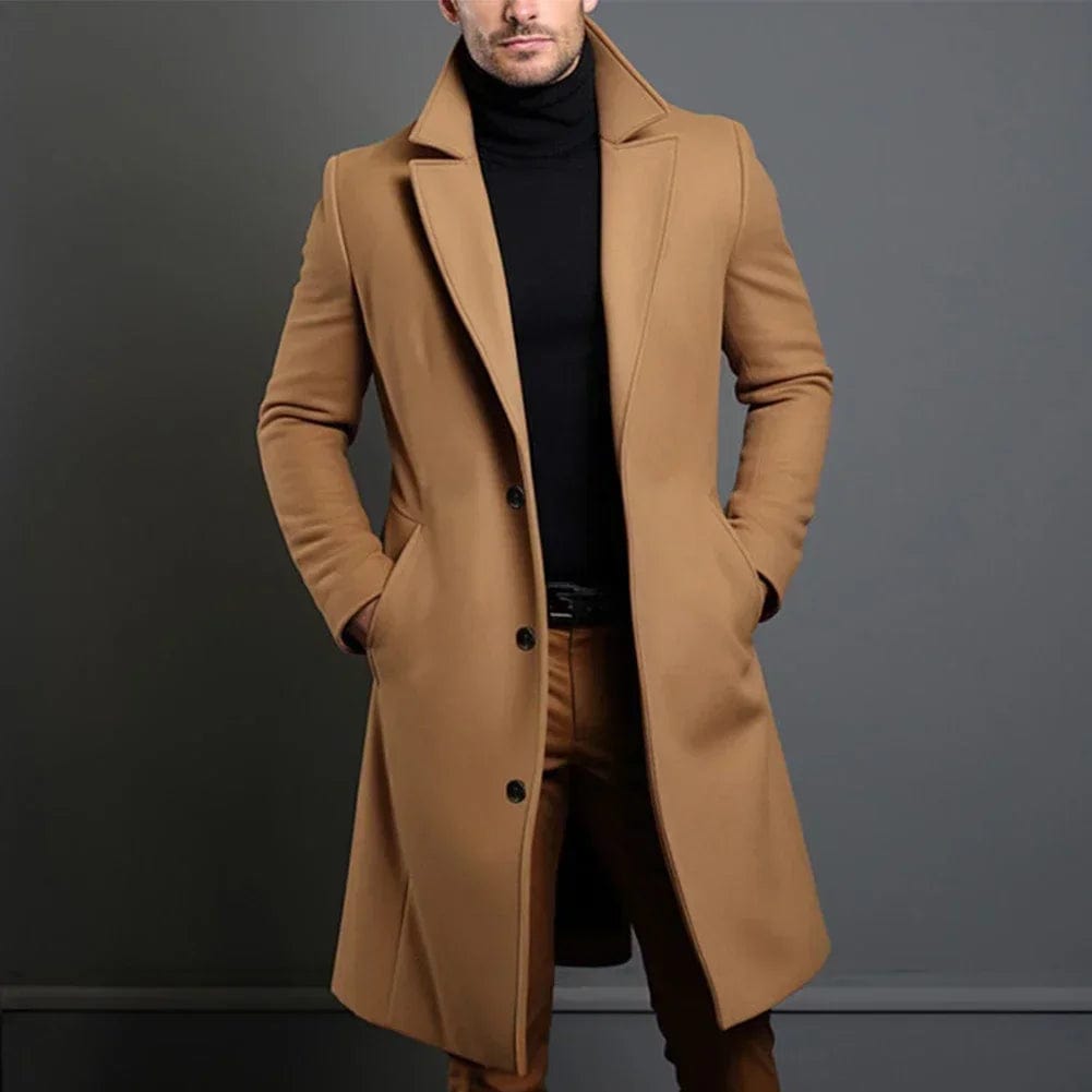 LONDON Men's Long Wool Overcoat – Timeless Style, Superior Warmth