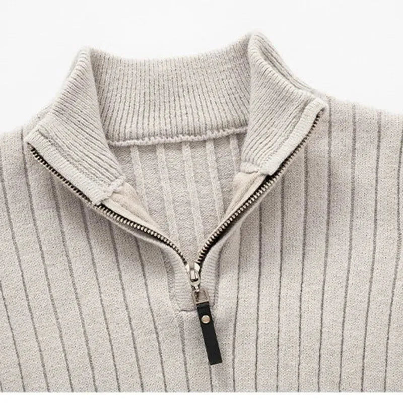 ZERMATT High-Collar Half-Zip Knit Sweater