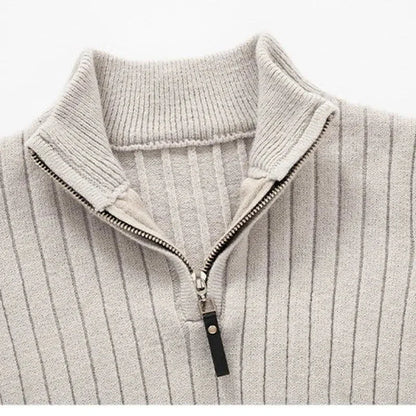 ZERMATT High-Collar Half-Zip Knit Sweater