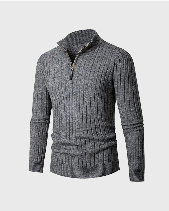 ZERMATT High-Collar Half-Zip Knit Sweater