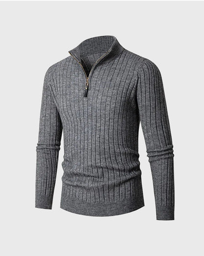 ZERMATT High-Collar Half-Zip Knit Sweater