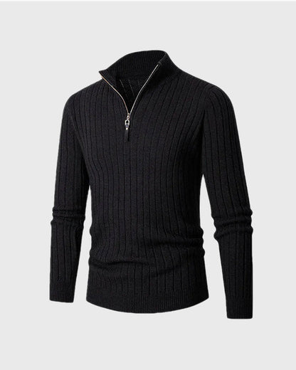 ZERMATT High-Collar Half-Zip Knit Sweater