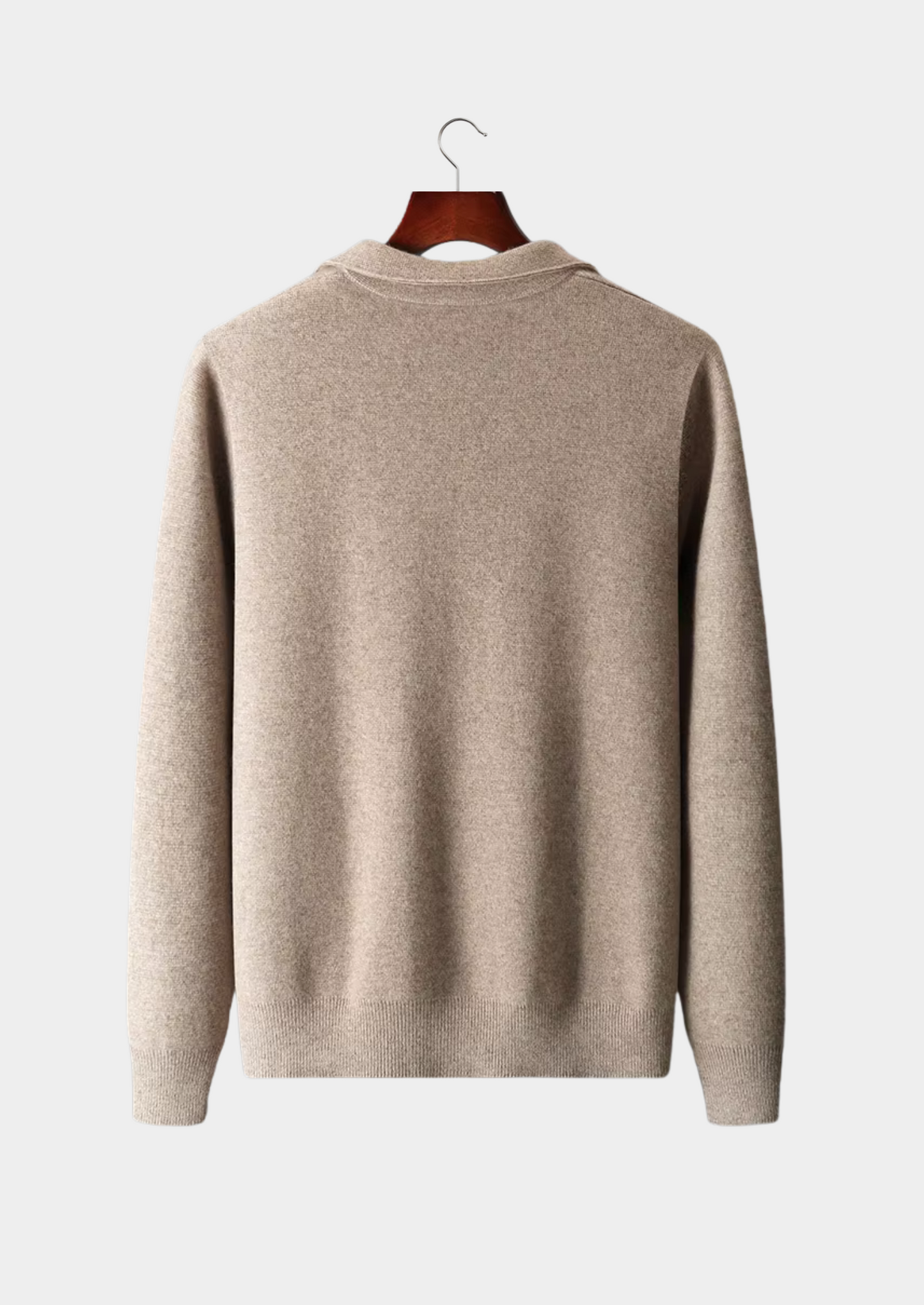 Luxurious Extra-Fine Merino Wool Zip-Front Polo Cardigan